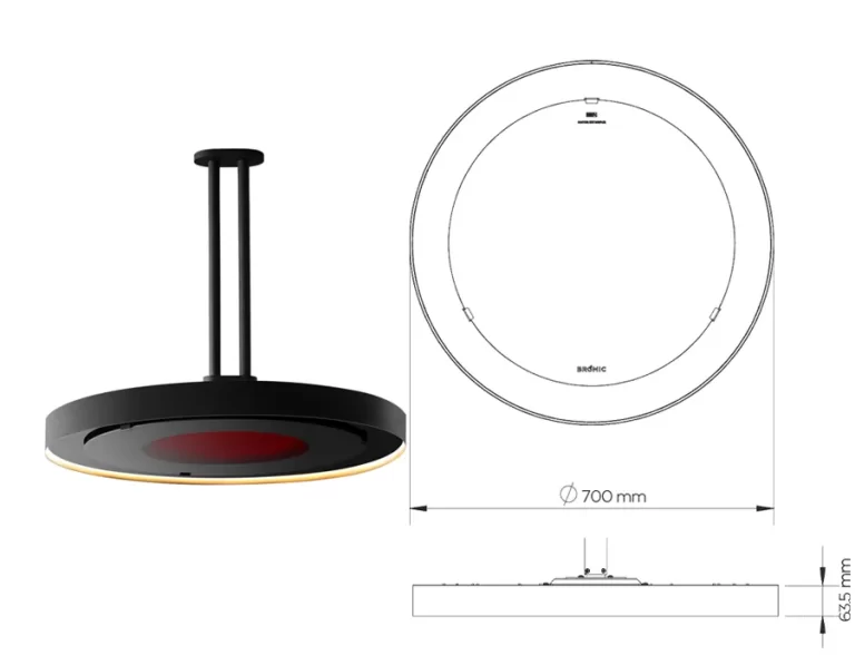 Bromic Eclipse Electric Pendant Dimensions