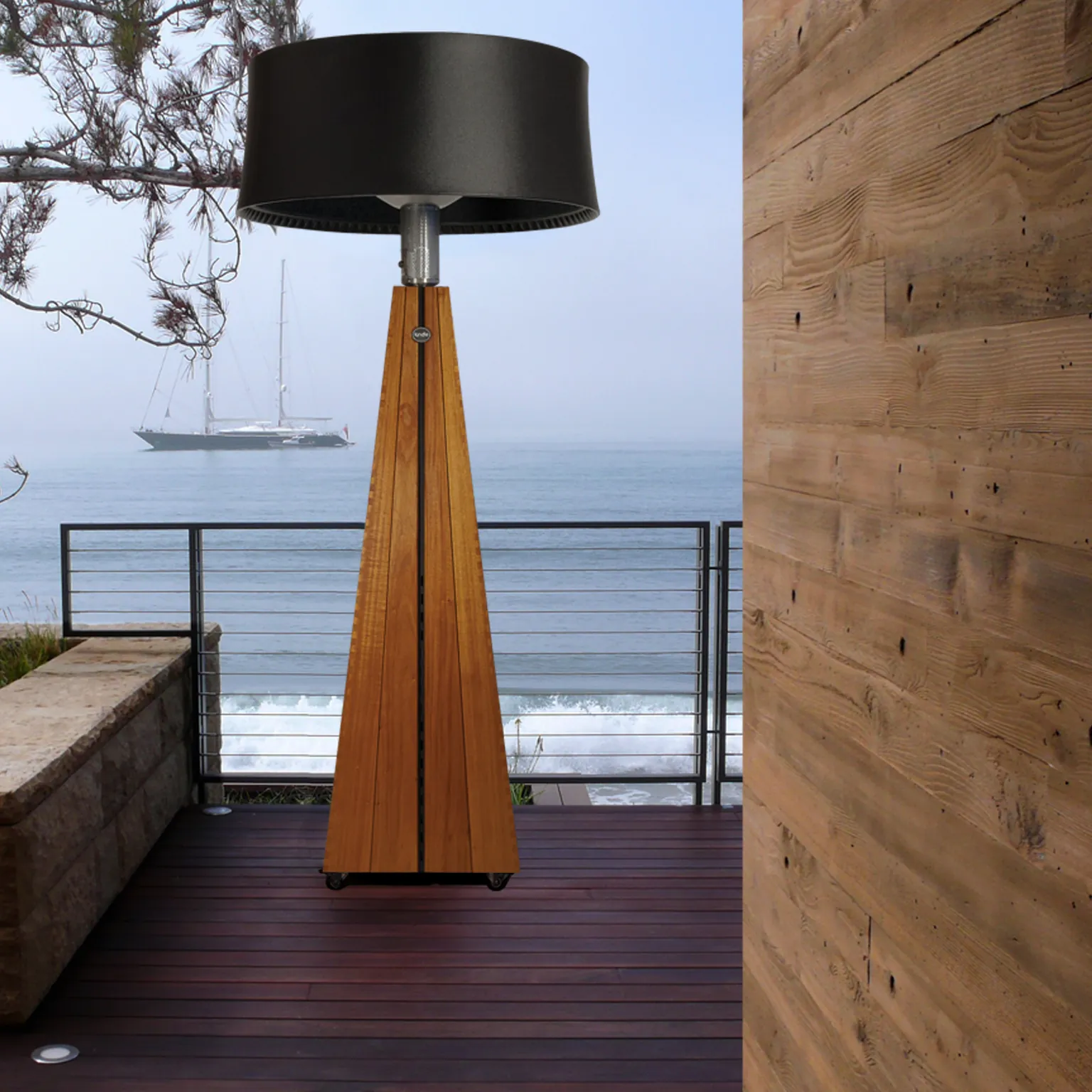 Estufa de gas Kindle Living en la terraza del hotel Nobu